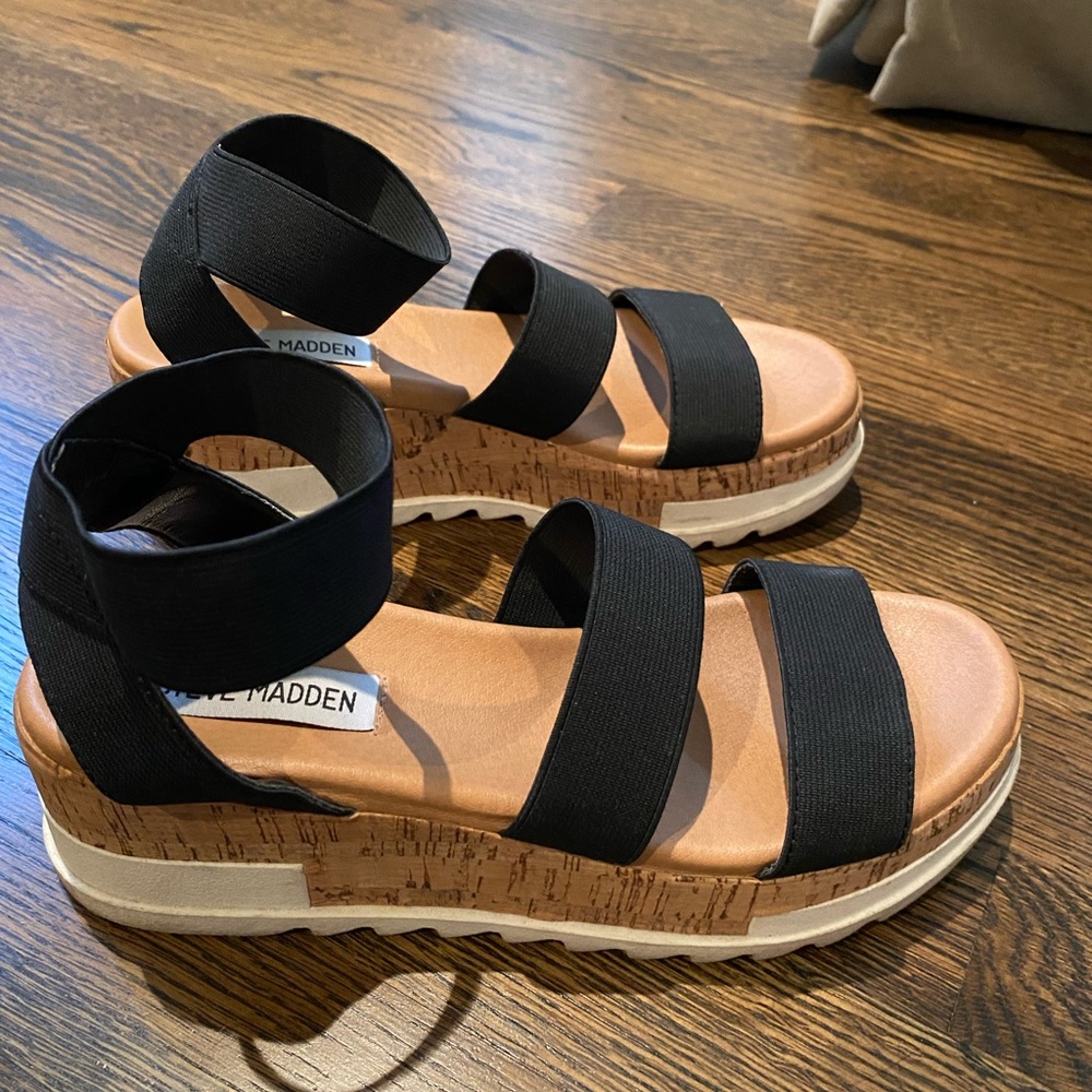 Steve Madden Bandi Elastic Cork Platform Sandals